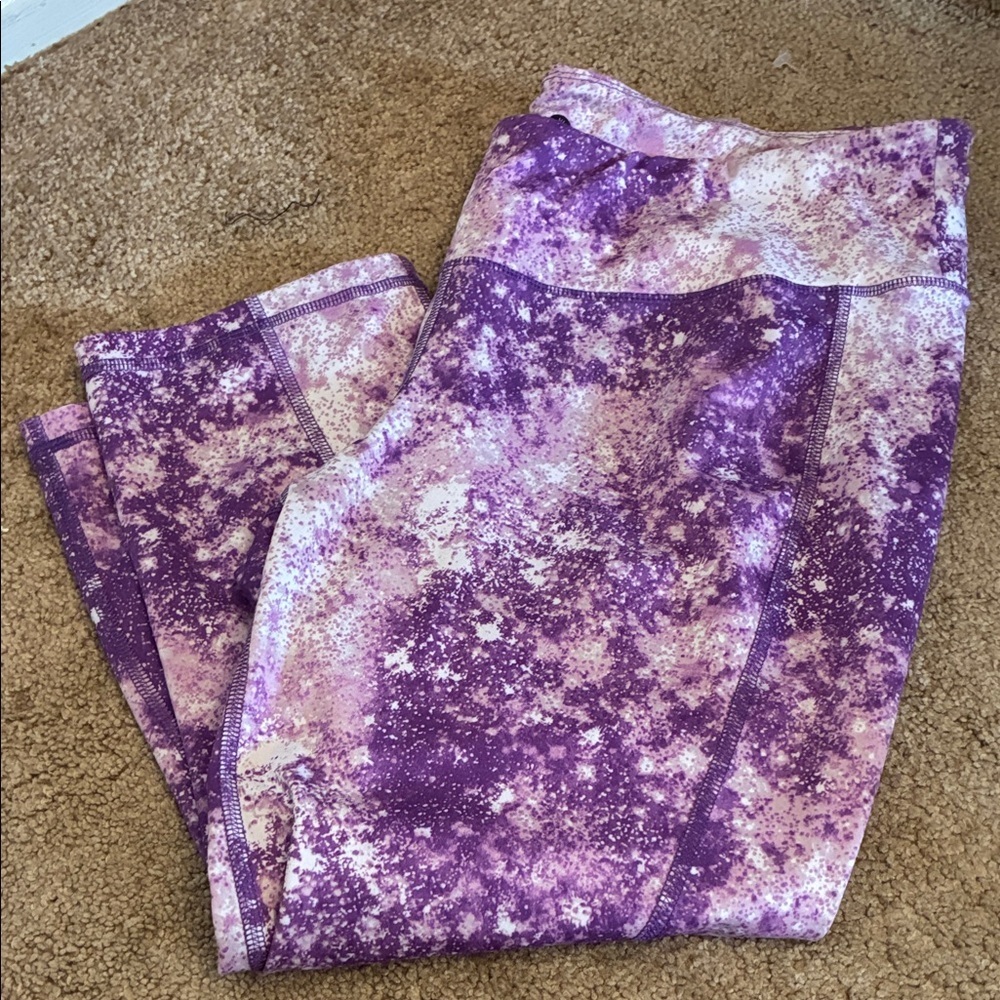 Old Navy Purple and White Galaxy Tie Dye Leggings XL